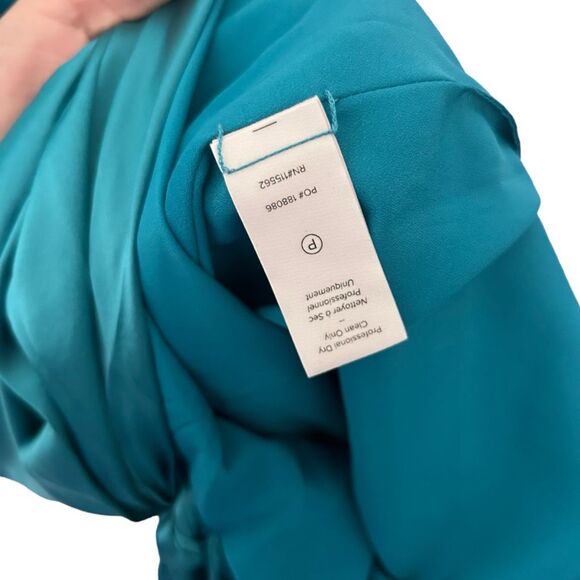 NWT Cinq A Sept Denise Mock Neck Tie Silk Mini Dress Pacific Blue Size 2 Y2k - Picture 4 of 12